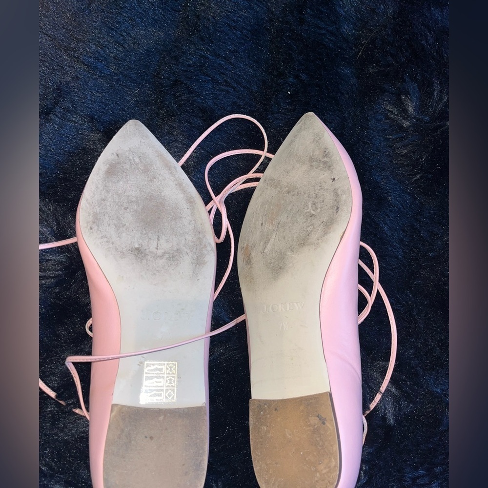 J.Crew Lace Up Pointed Toe BalletCore Flats 7.5 - Picture 7 of 8